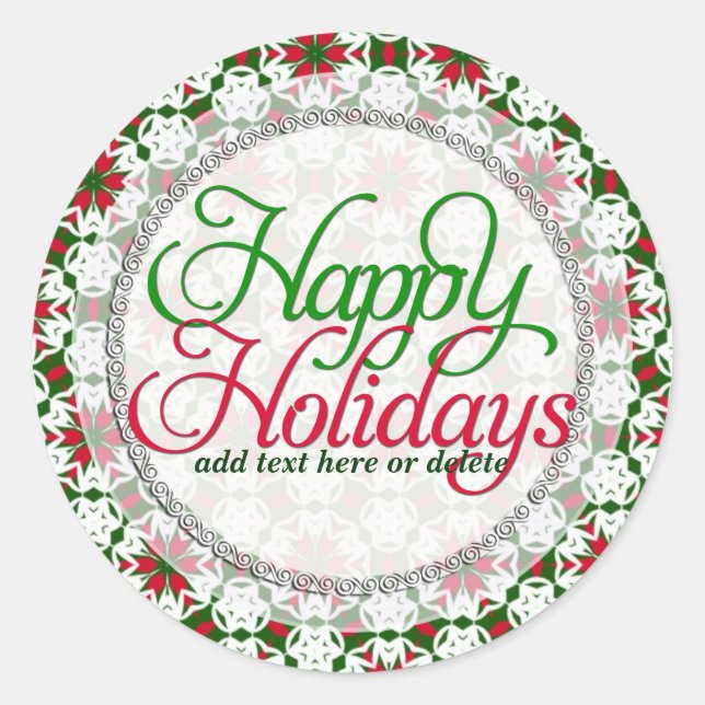 Aufkleber für Red Star Ribbon Happy Holidays (Vorderseite)