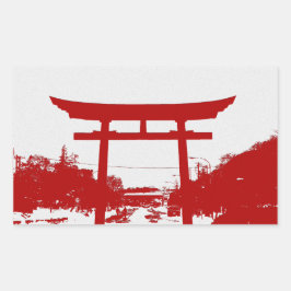 Aufkleber für Red Torii Gate Silhouette