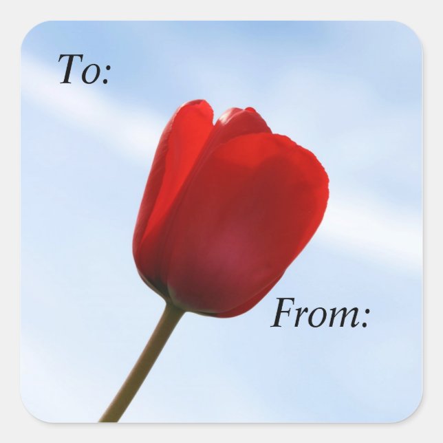Aufkleber für Red Tulip-Geschenke (Vorderseite)