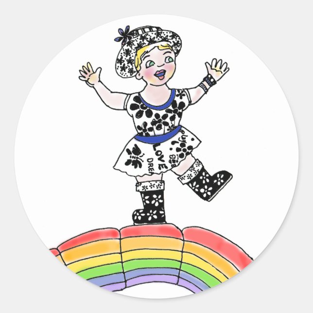 Aufkleber für Regenbogen-Liebe (Vorderseite)