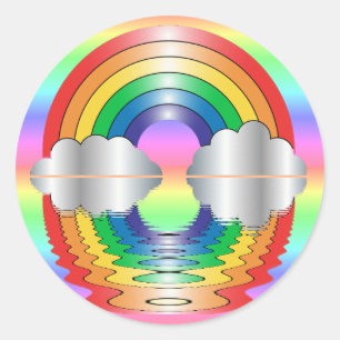 Aufkleber für Regenbogen und Wolken