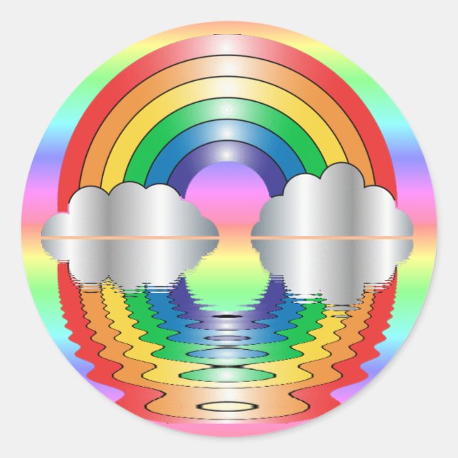Aufkleber für Regenbogen und Wolken (Vorderseite)