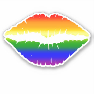 Aufkleber für Regenbogenlippen