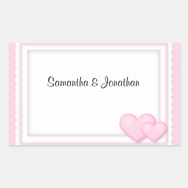 Aufkleber für rosa Herzen (Vorderseite)