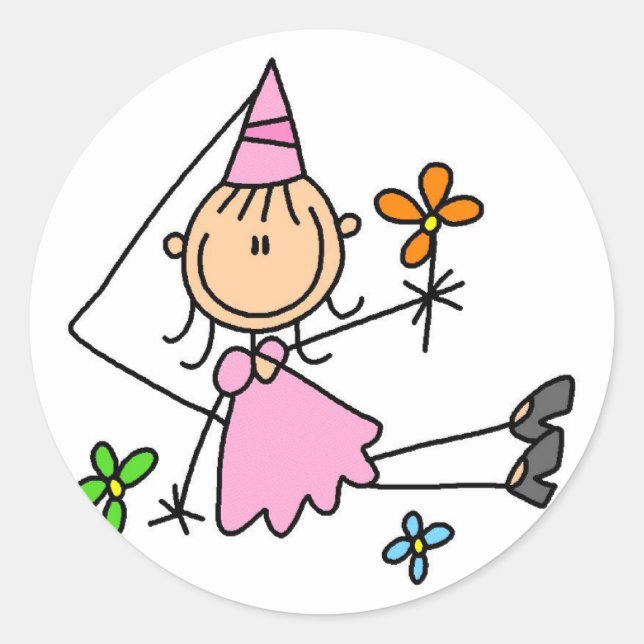 Aufkleber für Rosa Königliche Prinzessin (Vorderseite)