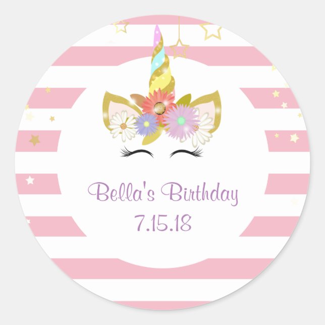 Aufkleber für Rosa und Gold (Vorderseite)