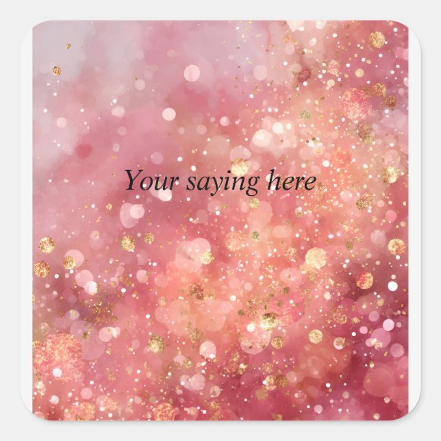 Aufkleber für Rosa und Gold-Glitzer (Vorderseite)