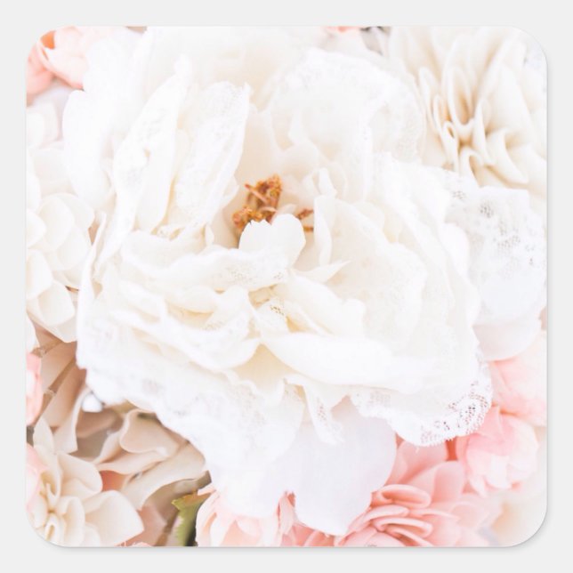 Aufkleber für Rosa und Weiße Blüten (Vorderseite)