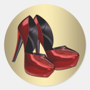 Aufkleber für Rot-Gold-High-Heel