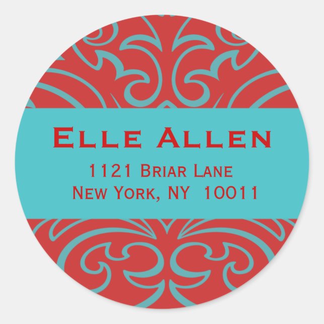 Aufkleber für Rot- und AquakulturDamaskus, individ (Vorderseite)