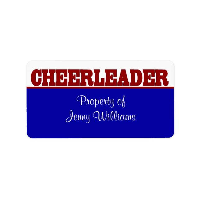 Aufkleber für Rot, Weiß und Blaue Cheerleader Adressaufkleber (Vorne)
