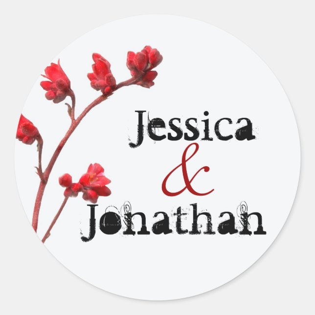 Aufkleber für Rote Blume (Vorderseite)