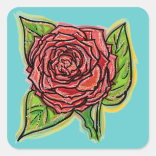 Aufkleber für rote Rosen