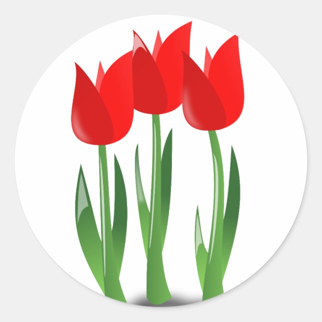Aufkleber für Rote Tulips (Vorderseite)