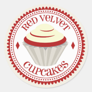 Aufkleber für Rote Velvet Cupcakes