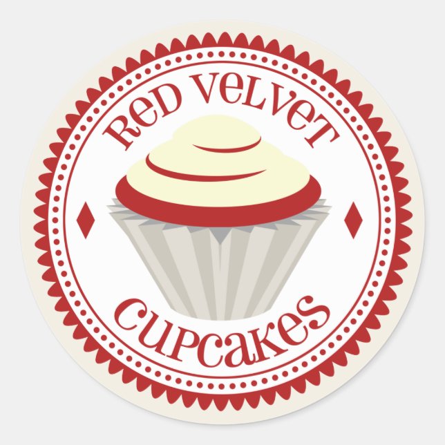 Aufkleber für Rote Velvet Cupcakes (Vorderseite)