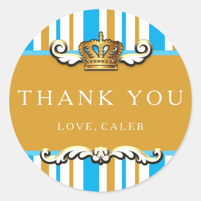 Aufkleber für Royal Blue & Gold Crown Prince Gastg (Vorderseite)