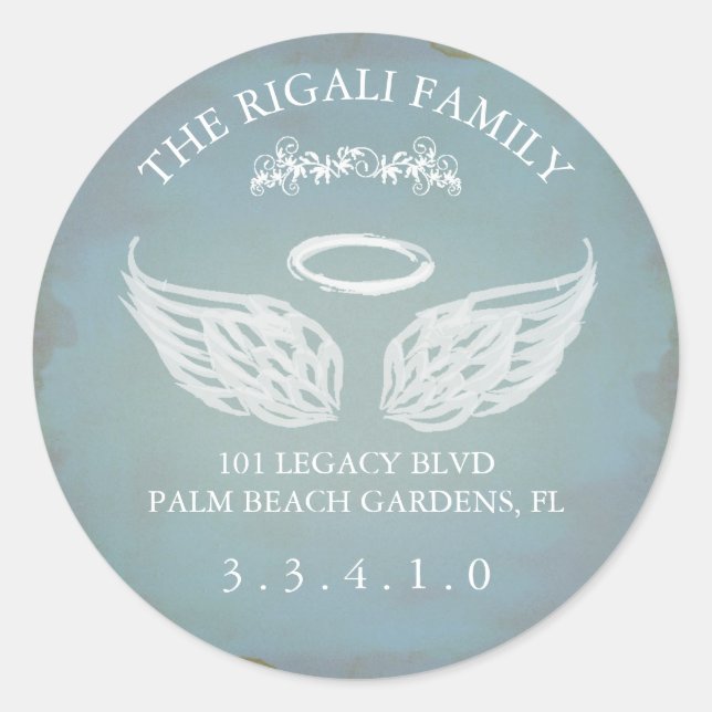 Aufkleber für Rücksendeadresse mit großem Winkel (Vorderseite)