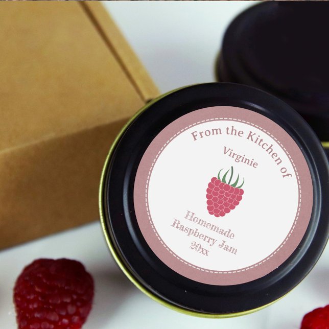 Aufkleber für Rustikal-Himbeermarmelade (Rustic Raspberry Jam Label Sticker)
