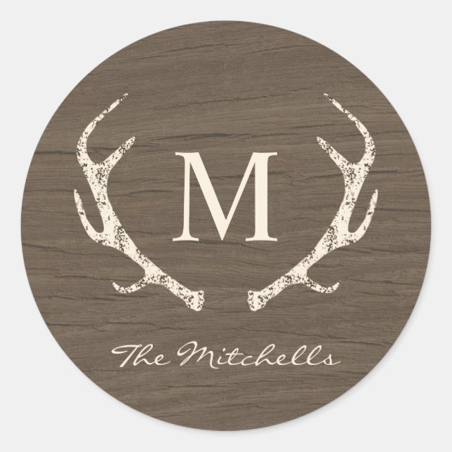 Aufkleber für Rustikale Antler (Vorderseite)