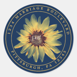 Aufkleber für rustikale Sonnenblumen-Rücksendeadre