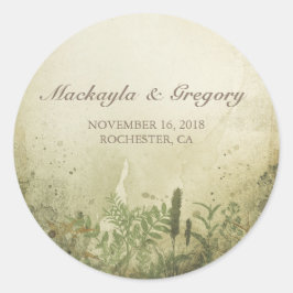 Aufkleber für rustikale Waldhochzeit