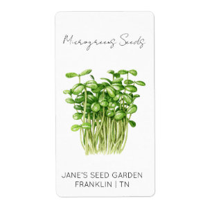 Aufkleber für Saatgutpackung Microgreens Seed La