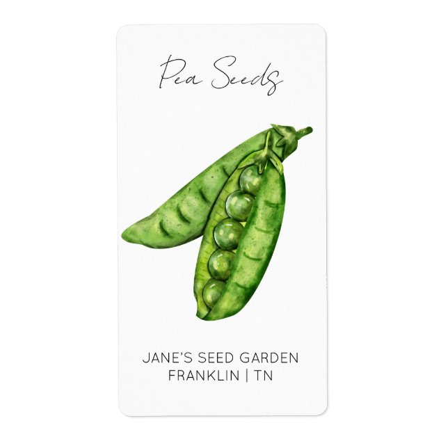 Aufkleber für Saatgutpackung | Pea Seed Label (Vorne)