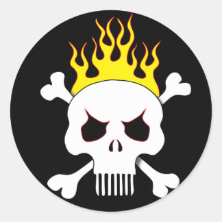 Aufkleber für Schädel und Flammen