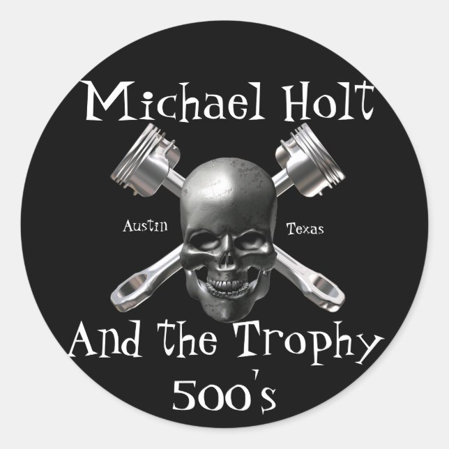 Aufkleber für Schädel und Kolben (Vorderseite)