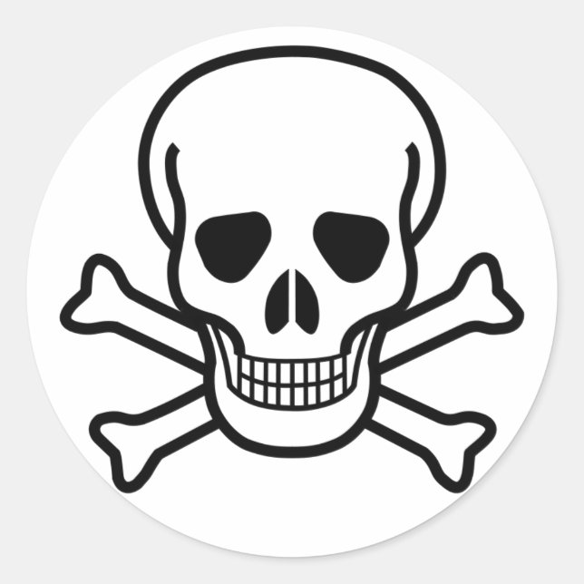 Aufkleber für Schädel und Kreuzknochen (Vorderseite)