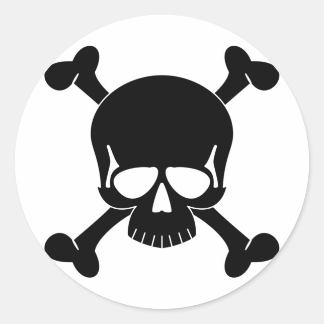 Aufkleber für Schädel und Kreuzknochen (Vorderseite)