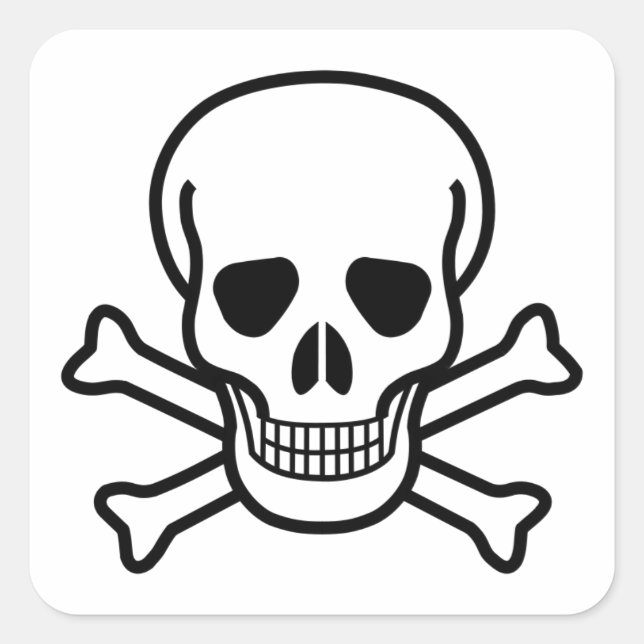 Aufkleber für Schädel und Kreuzknochen (Vorderseite)