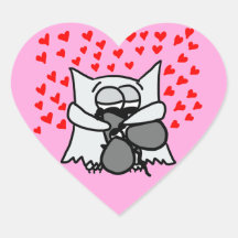 Aufkleber für Schleppkissen mit Eule und Maus