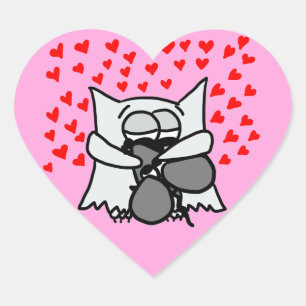 Aufkleber für Schleppkissen mit Eule und Maus