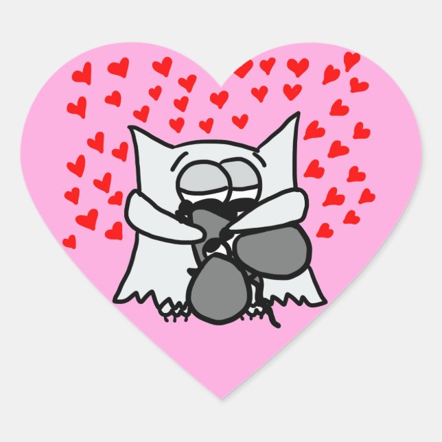 Aufkleber für Schleppkissen mit Eule und Maus (Vorderseite)