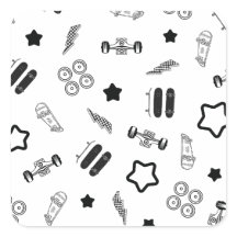 Aufkleber für Schwarz-Weiß-Skateboarding-Quadrate