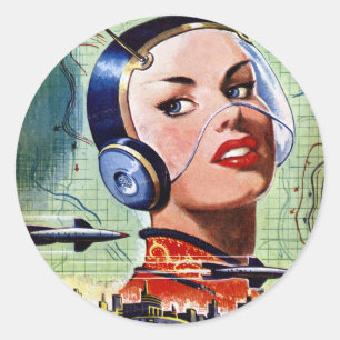 Aufkleber für Science Fiction rückwärts