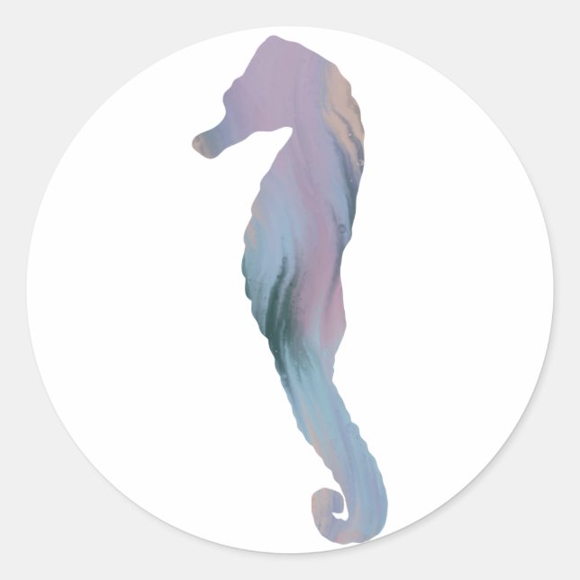 Aufkleber für Seepferd im Akrylstil (Vorderseite)