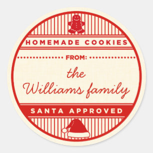 Aufkleber für selbstgebackene Cookies, die vom ben