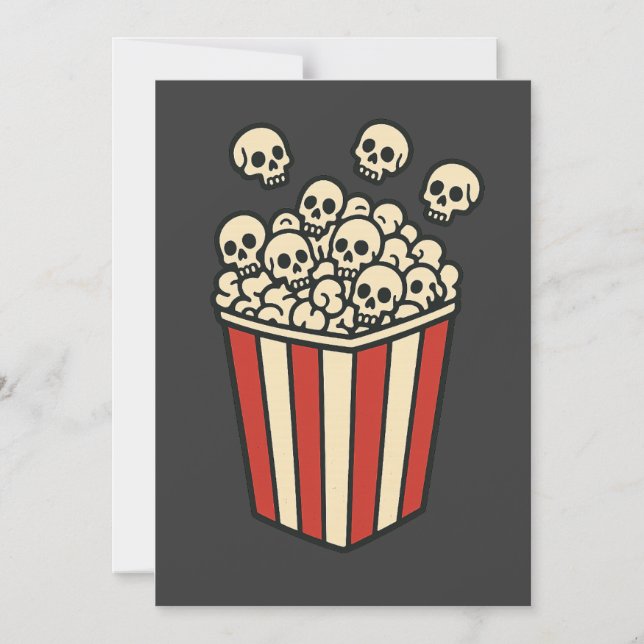 Aufkleber für Skull Popcorn Box  Magneteinladung (Vorderseite)