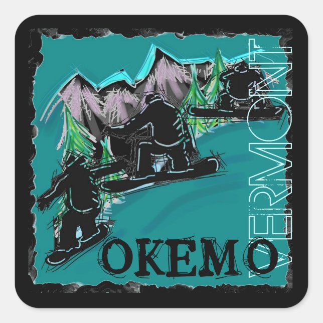 Aufkleber für Snowboarder Okemo Vermont (Vorderseite)