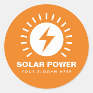 Aufkleber für Solar-Power mit eigenem Firmennamen