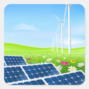 Aufkleber für Solar- und Windenergie-Power
