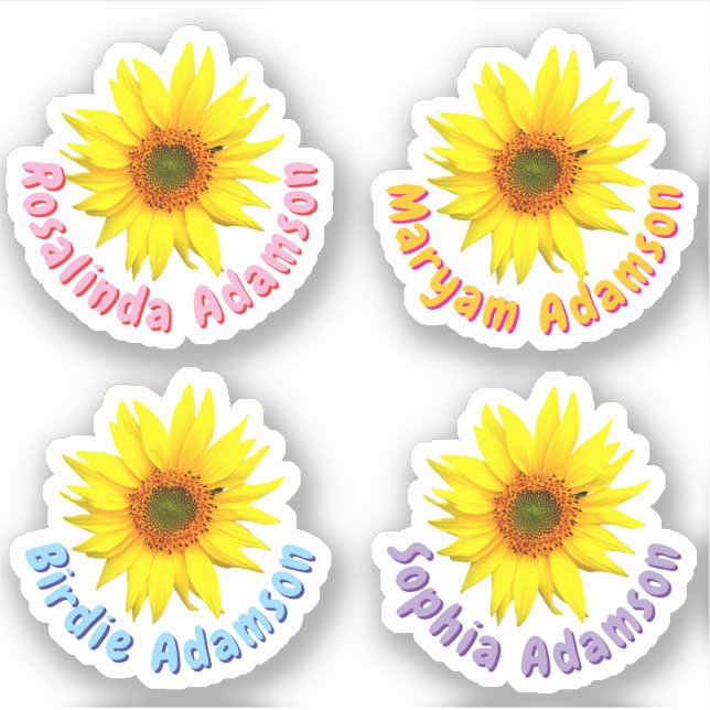 Aufkleber für Sonnenblumen (wasserresistent) (Vorderseite)