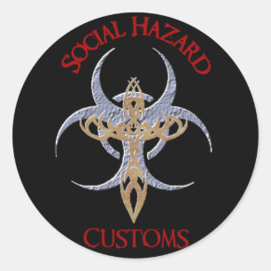 Aufkleber für soziale Gefahren