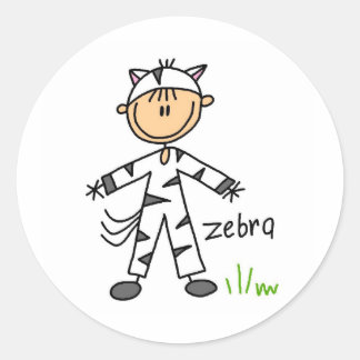 Aufkleber für Strichmännchen in Zebra-Anzug