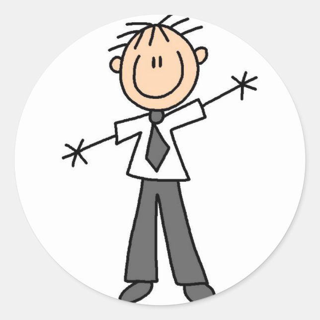 Aufkleber für Strichmännchen-Vater (Vorderseite)