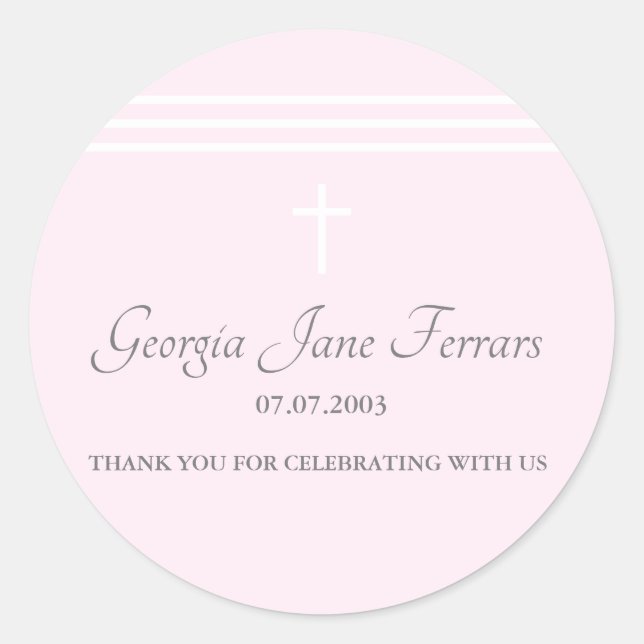 Aufkleber für Taufen (Vorderseite)