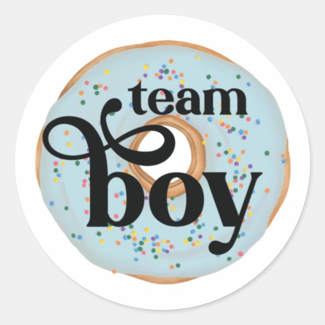 Aufkleber für Team Boy Donut Gender (Vorderseite)